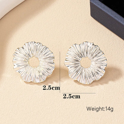 1 Pair Simple Style Classic Style Commute Circle Plating Alloy Ferroalloy 14k Gold Plated Silver Plated Ear Studs