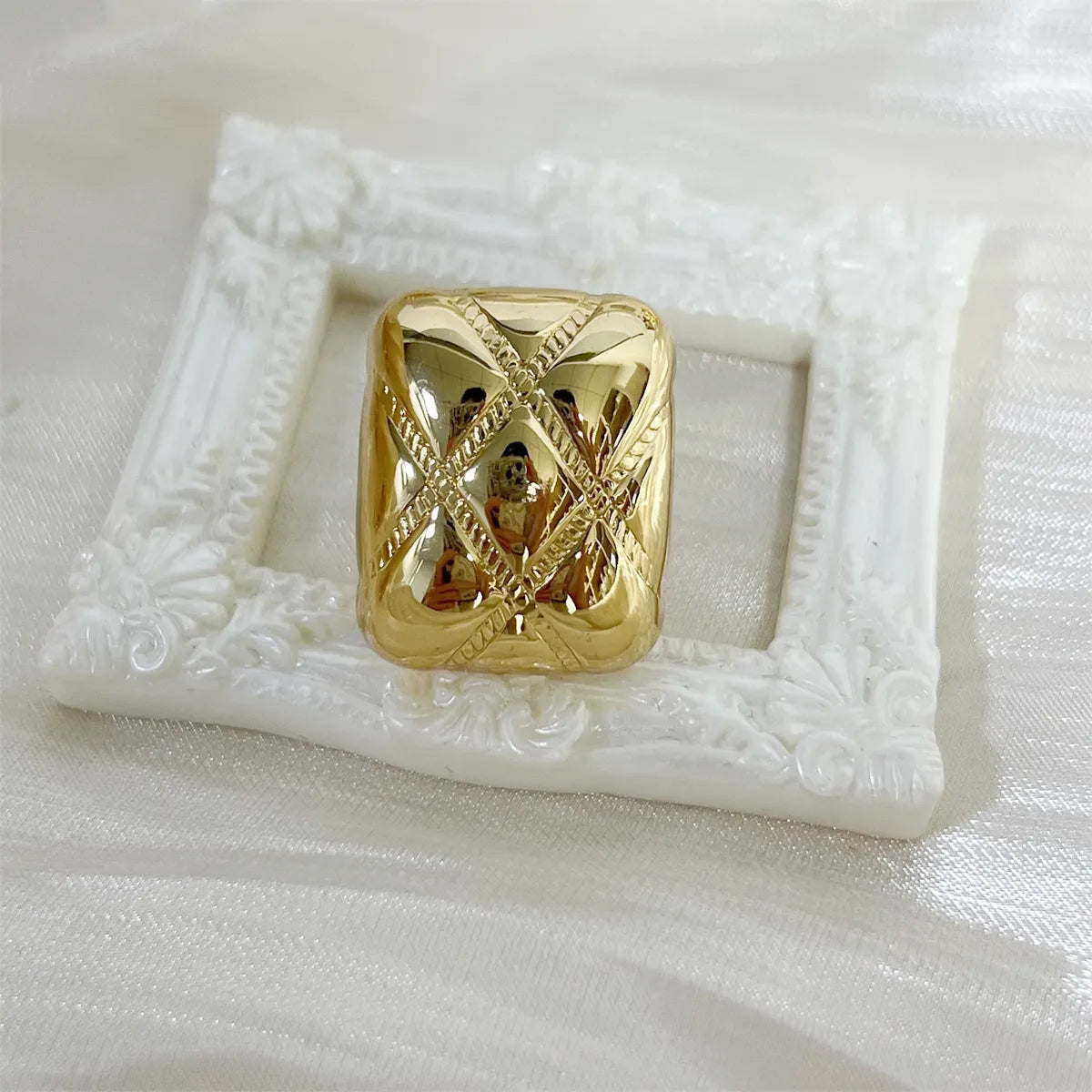 Wholesale Jewelry Simple Style Classic Style Commute Heart Shape Rhombus 304 Stainless Steel 18K Gold Plated Open Rings