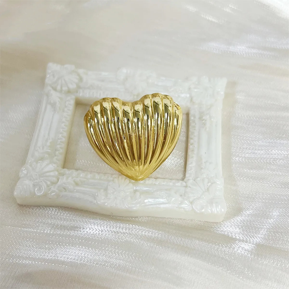 Wholesale Jewelry Simple Style Classic Style Commute Heart Shape Rhombus 304 Stainless Steel 18K Gold Plated Open Rings