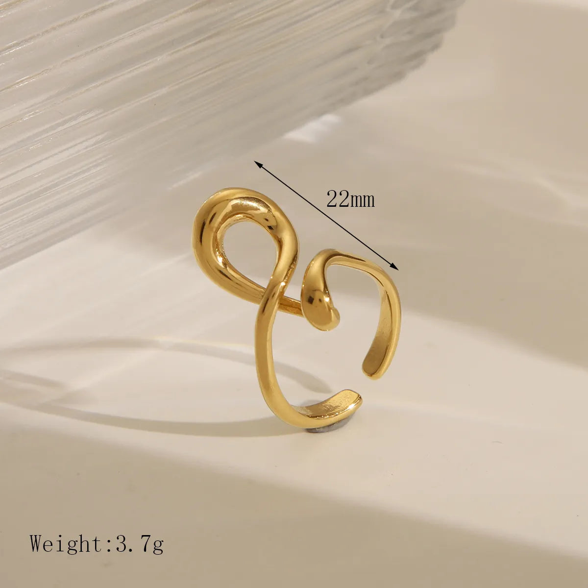 Wholesale Jewelry Simple Style Classic Style Commute Irregular 304 Stainless Steel 18K Gold Plated Open Rings