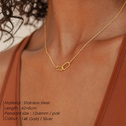 Wholesale Jewelry Simple Style Classic Style Commute Paper Clip 304 Stainless Steel Pendant Necklace