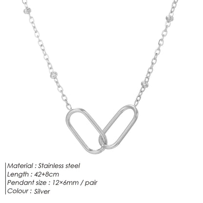 Wholesale Jewelry Simple Style Classic Style Commute Paper Clip 304 Stainless Steel Pendant Necklace