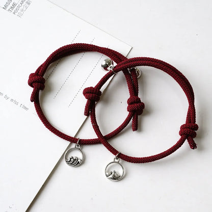 Wholesale Jewelry Simple Style Classic Style Commute Waves Alloy Rope Braid Drawstring Bracelets