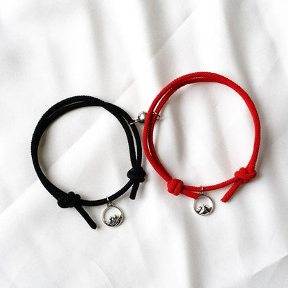 Wholesale Jewelry Simple Style Classic Style Commute Waves Alloy Rope Braid Drawstring Bracelets