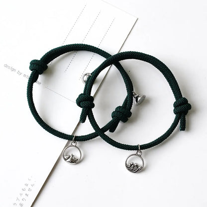 Wholesale Jewelry Simple Style Classic Style Commute Waves Alloy Rope Braid Drawstring Bracelets