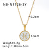 Wholesale Jewelry Simple Style Classic Style Constellation 304 Stainless Steel Shell 18K Gold Plated Inlay Pendant Necklace