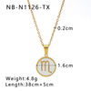 Wholesale Jewelry Simple Style Classic Style Constellation 304 Stainless Steel Shell 18K Gold Plated Inlay Pendant Necklace