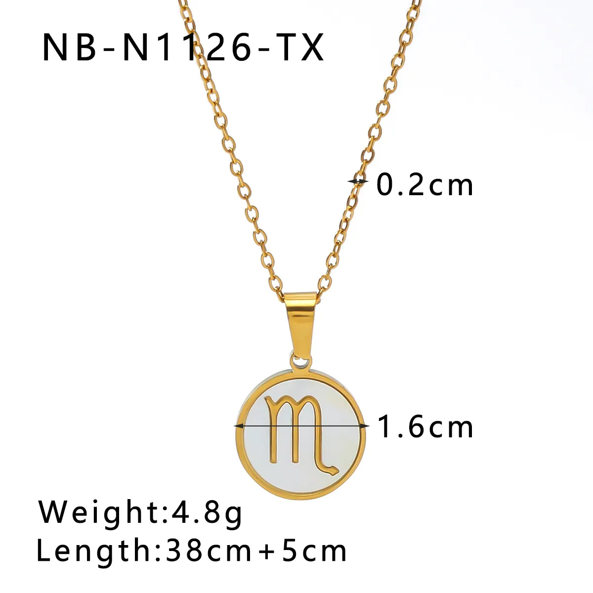 Wholesale Jewelry Simple Style Classic Style Constellation 304 Stainless Steel Shell 18K Gold Plated Inlay Pendant Necklace