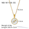 Wholesale Jewelry Simple Style Classic Style Constellation 304 Stainless Steel Shell 18K Gold Plated Inlay Pendant Necklace