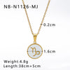 Wholesale Jewelry Simple Style Classic Style Constellation 304 Stainless Steel Shell 18K Gold Plated Inlay Pendant Necklace