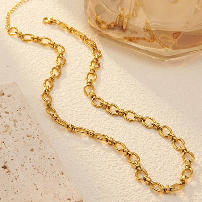 Wholesale Jewelry Simple Style Classic Style Cool Style Solid Color 304 Stainless Steel 18K Gold Plated Necklace