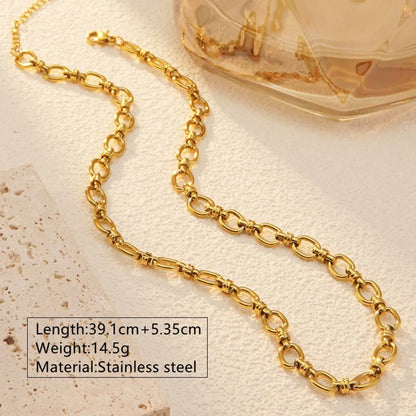 Wholesale Jewelry Simple Style Classic Style Cool Style Solid Color 304 Stainless Steel 18K Gold Plated Necklace