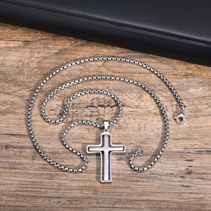 Wholesale Jewelry Simple Style Classic Style Cross 304 Stainless Steel Pendant Necklace