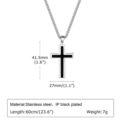 Wholesale Jewelry Simple Style Classic Style Cross 304 Stainless Steel Pendant Necklace