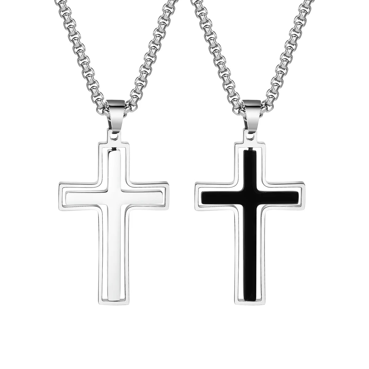 Wholesale Jewelry Simple Style Classic Style Cross 304 Stainless Steel Pendant Necklace