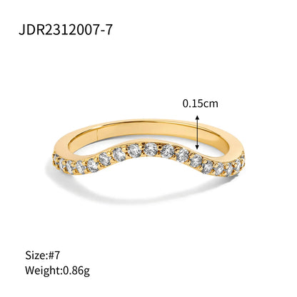 Wholesale Jewelry Simple Style Classic Style Cross Solid Color 304 Stainless Steel Zircon Inlay Rings