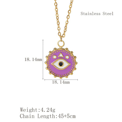 Wholesale Jewelry Simple Style Classic Style Devil'S Eye 304 Stainless Steel Pendant Necklace