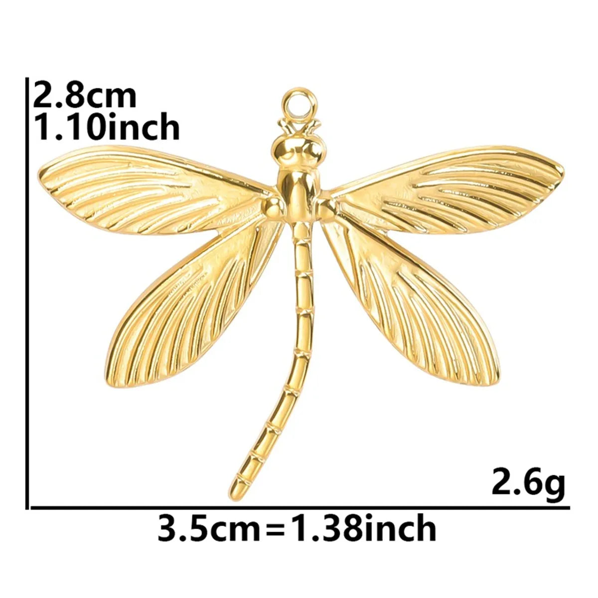 Wholesale Jewelry Simple Style Classic Style Dragonfly 304 Stainless Steel Plating Pendant Necklace