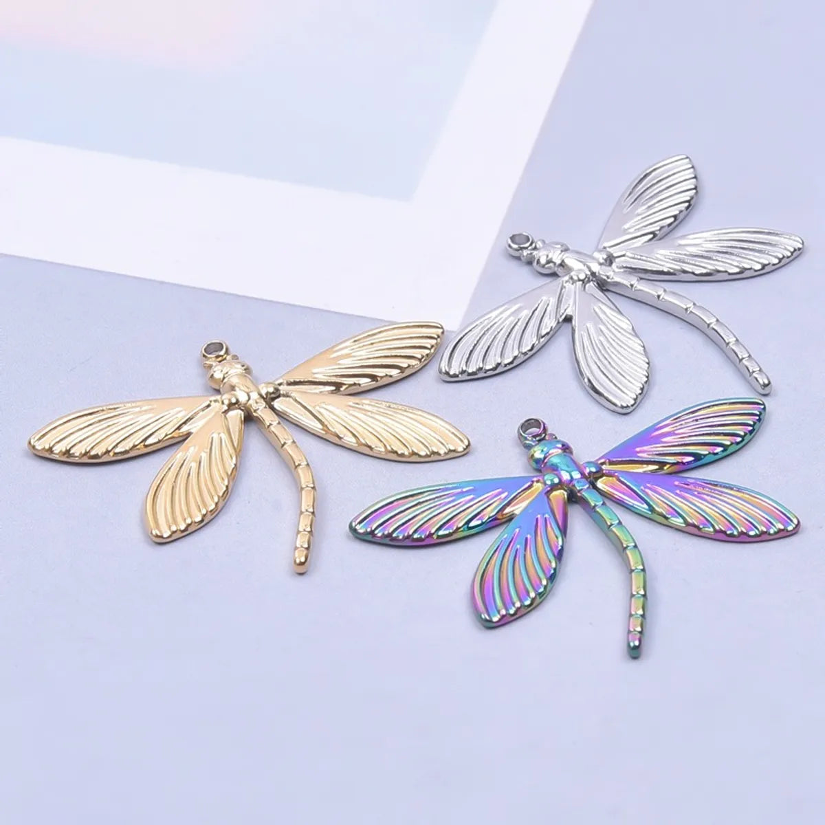 Wholesale Jewelry Simple Style Classic Style Dragonfly 304 Stainless Steel Plating Pendant Necklace