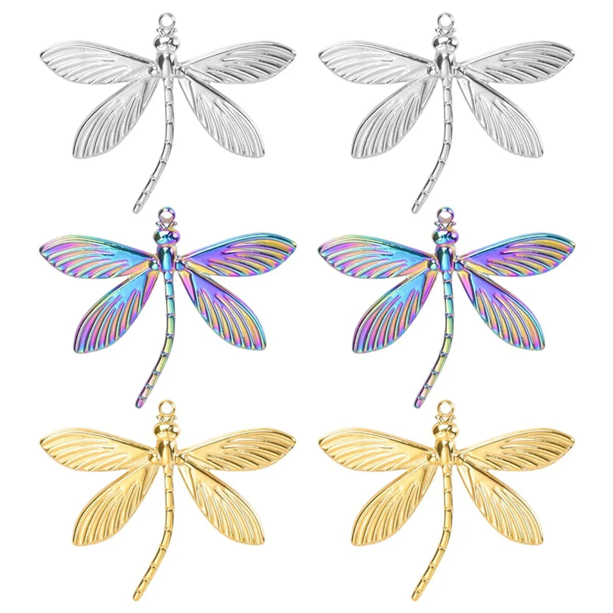 Wholesale Jewelry Simple Style Classic Style Dragonfly 304 Stainless Steel Plating Pendant Necklace