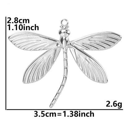 Wholesale Jewelry Simple Style Classic Style Dragonfly 304 Stainless Steel Plating Pendant Necklace