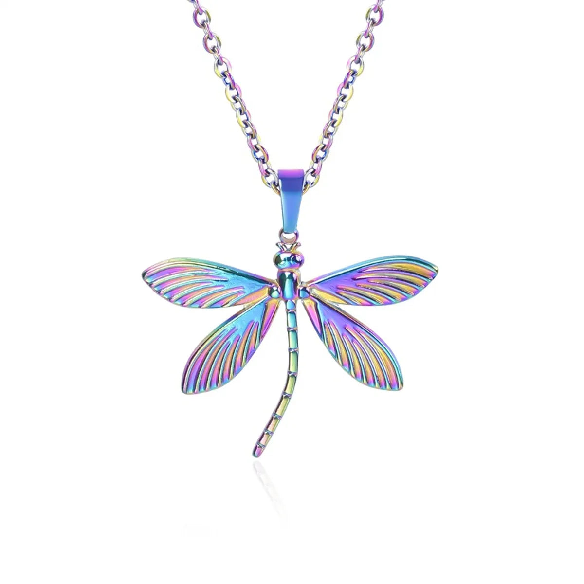 Wholesale Jewelry Simple Style Classic Style Dragonfly 304 Stainless Steel Plating Pendant Necklace