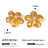 Wholesale Jewelry Simple Style Classic Style Flower 304 Stainless Steel 18K Gold Plated Plating Rings Earrings