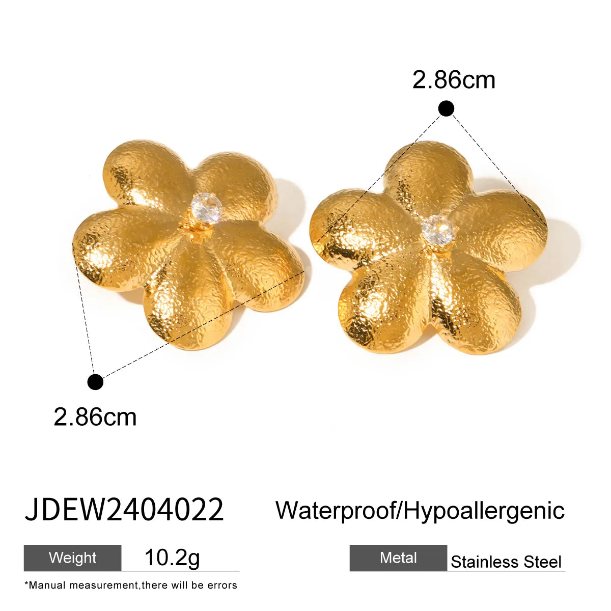 Wholesale Jewelry Simple Style Classic Style Flower 304 Stainless Steel 18K Gold Plated Plating Rings Earrings