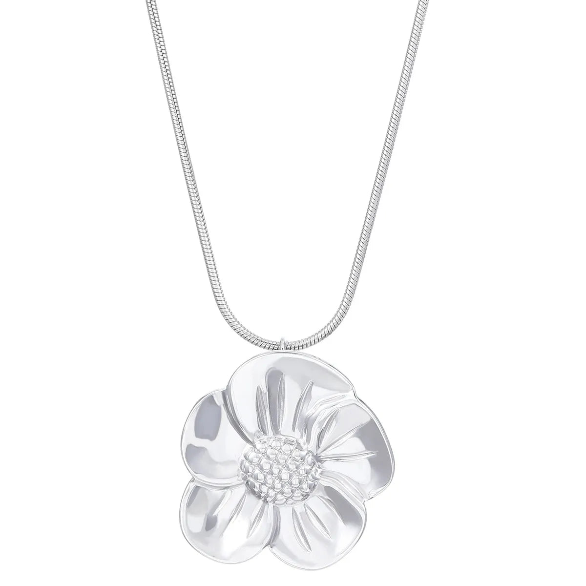 Wholesale Jewelry Simple Style Classic Style Flower 304 Stainless Steel Plating Pendant Necklace