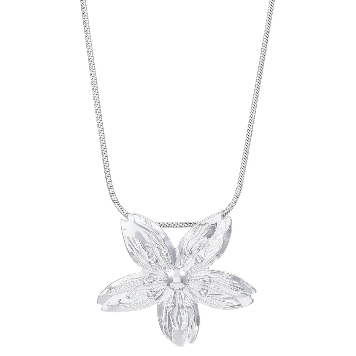 Wholesale Jewelry Simple Style Classic Style Flower 304 Stainless Steel Plating Pendant Necklace