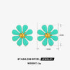 Wholesale Jewelry Simple Style Classic Style Flower 304 Stainless Steel Resin 18K Gold Plated Enamel Rings Earrings