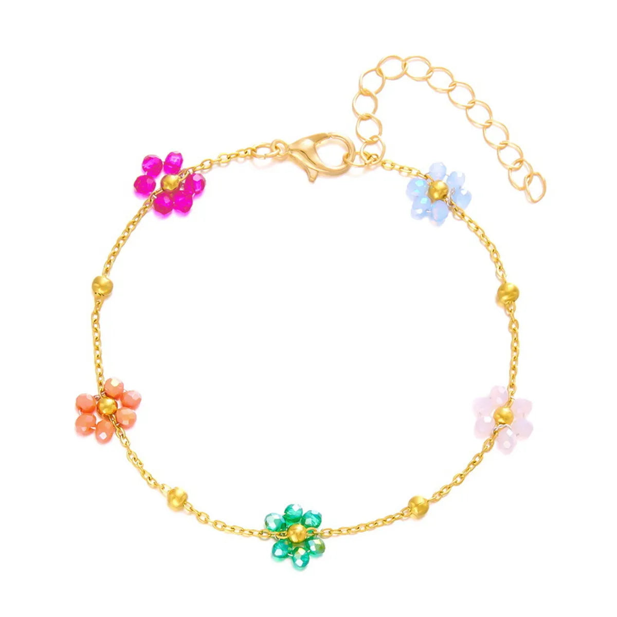 Simple Style Classic Style Flower Alloy Copper Wholesale Bracelets