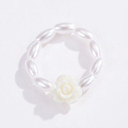 Wholesale Jewelry Simple Style Classic Style Flower Artificial Pearl Beaded Rings