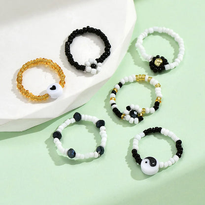 Wholesale Jewelry Simple Style Classic Style Flower Seed Bead Beaded Handmade Rings