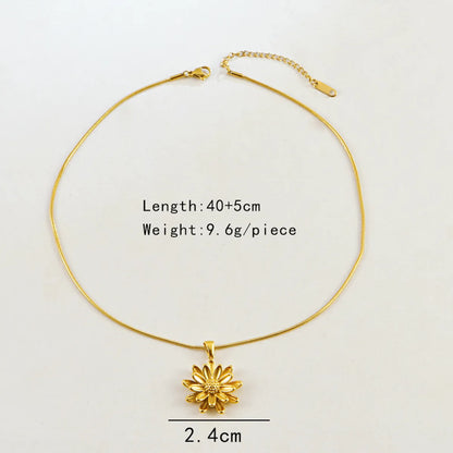 Wholesale Jewelry Simple Style Classic Style Flower Titanium Steel Plating Jewelry Set