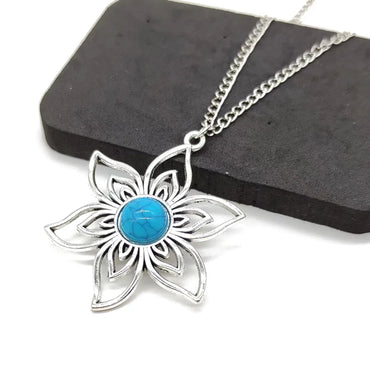 Wholesale Jewelry Simple Style Classic Style Flower Zinc Alloy Resin Plating Pendant Necklace