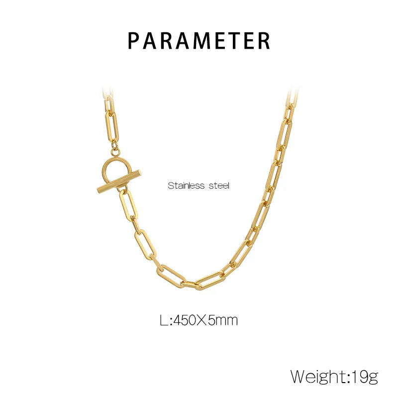 Wholesale Jewelry Simple Style Classic Style Geometric 304 Stainless Steel 18K Gold Plated Bracelets Necklace