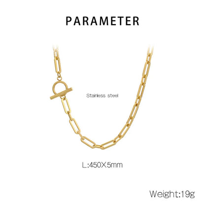 Wholesale Jewelry Simple Style Classic Style Geometric 304 Stainless Steel 18K Gold Plated Bracelets Necklace