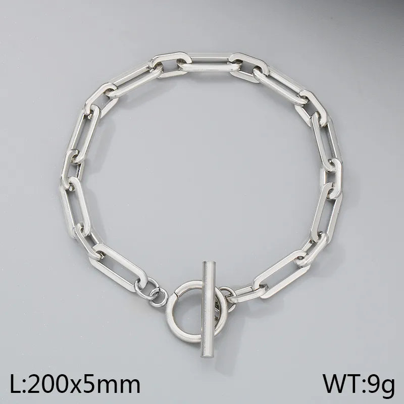 Wholesale Jewelry Simple Style Classic Style Geometric 304 Stainless Steel 18K Gold Plated Bracelets Necklace