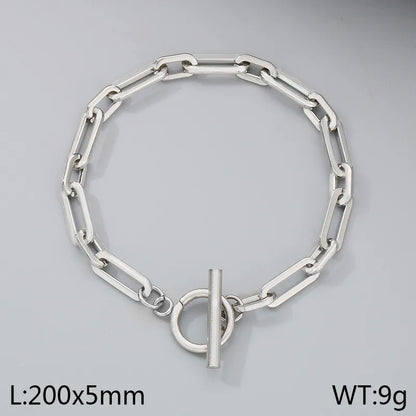 Wholesale Jewelry Simple Style Classic Style Geometric 304 Stainless Steel 18K Gold Plated Bracelets Necklace