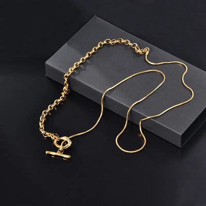 Wholesale Jewelry Simple Style Classic Style Geometric 304 Stainless Steel 18K Gold Plated Necklace