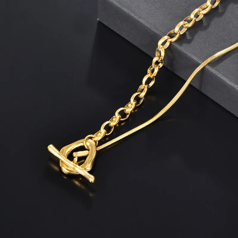 Wholesale Jewelry Simple Style Classic Style Geometric 304 Stainless Steel 18K Gold Plated Necklace