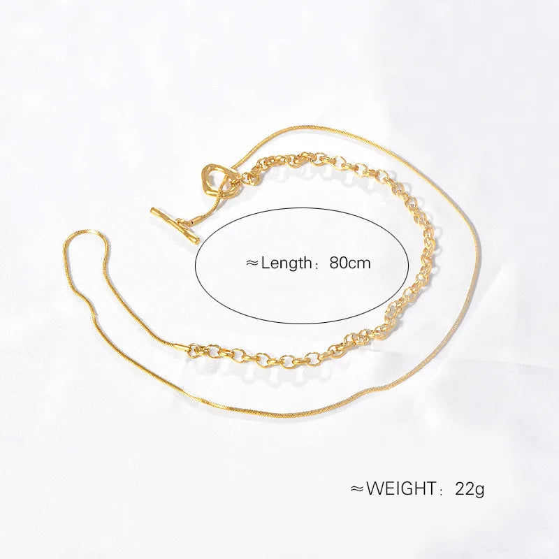 Wholesale Jewelry Simple Style Classic Style Geometric 304 Stainless Steel 18K Gold Plated Necklace