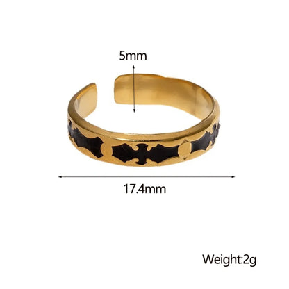 Wholesale Jewelry Simple Style Classic Style Geometric 304 Stainless Steel 18K Gold Plated Open Rings