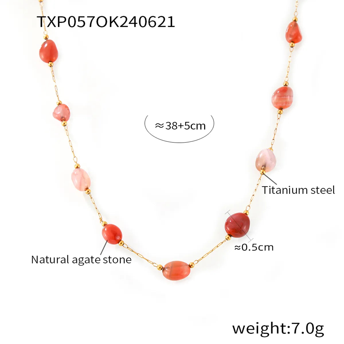 Wholesale Jewelry Simple Style Classic Style Geometric 304 Stainless Steel Natural Stone 18K Gold Plated Beaded Plating Bracelets Necklace