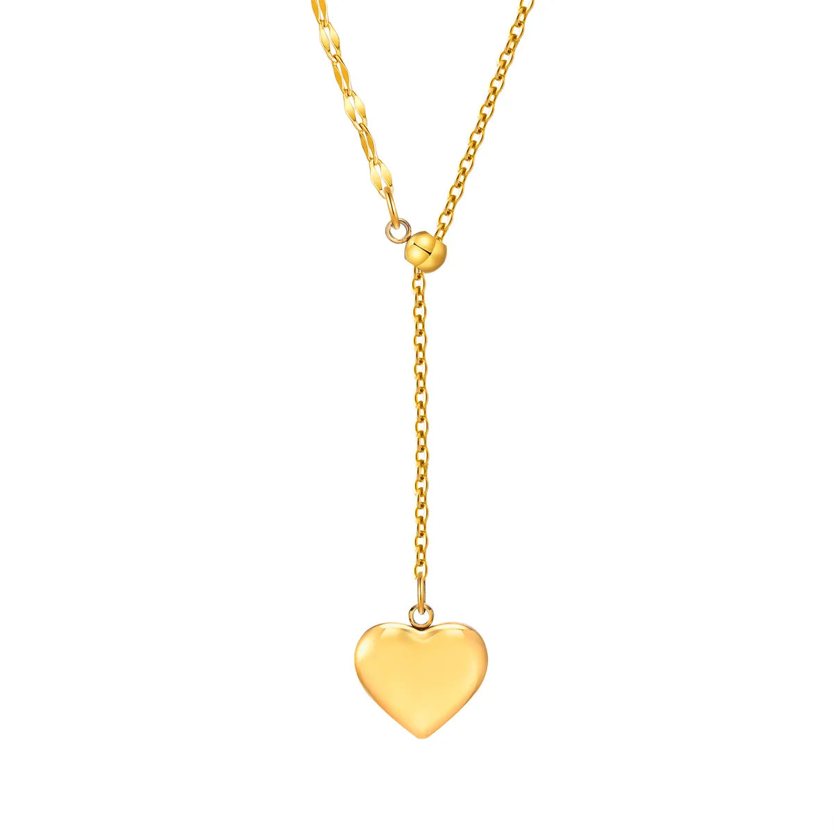 Wholesale Jewelry Simple Style Classic Style Heart Shape 201 Stainless Steel 18K Gold Plated Plating Pendant Necklace