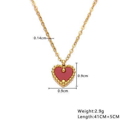 Wholesale Jewelry Simple Style Classic Style Heart Shape 304 Stainless Steel 18K Gold Plated Plating Pendant Necklace