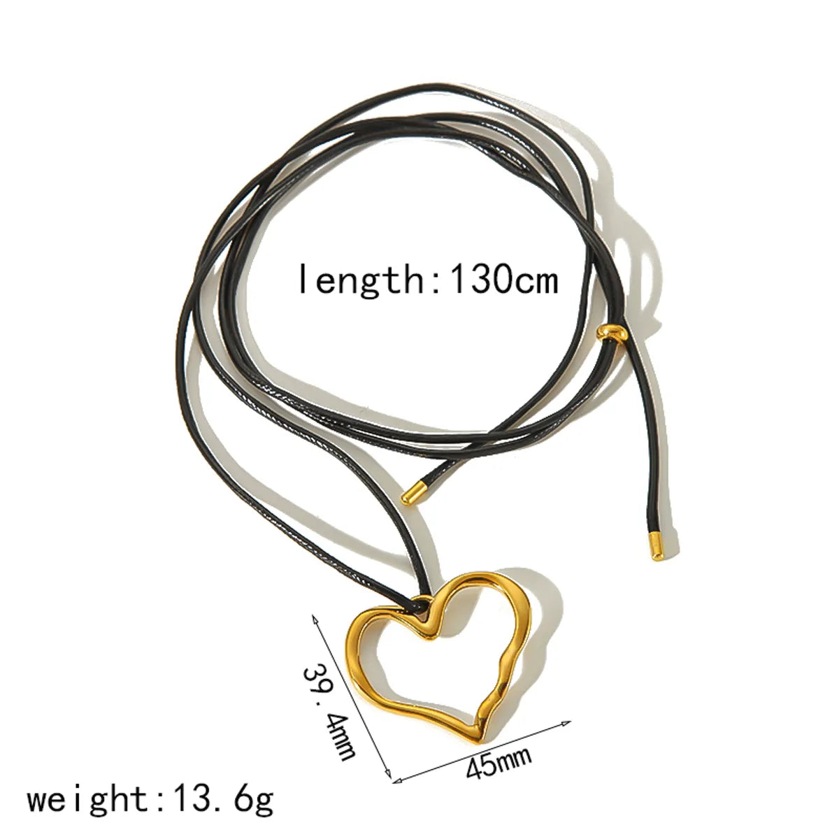 Wholesale Jewelry Simple Style Classic Style Heart Shape 304 Stainless Steel 18K Gold Plated Polishing Plating Pendant Necklace