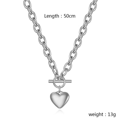 Wholesale Jewelry Simple Style Classic Style Heart Shape 304 Stainless Steel Gold Plated Bracelets Necklace