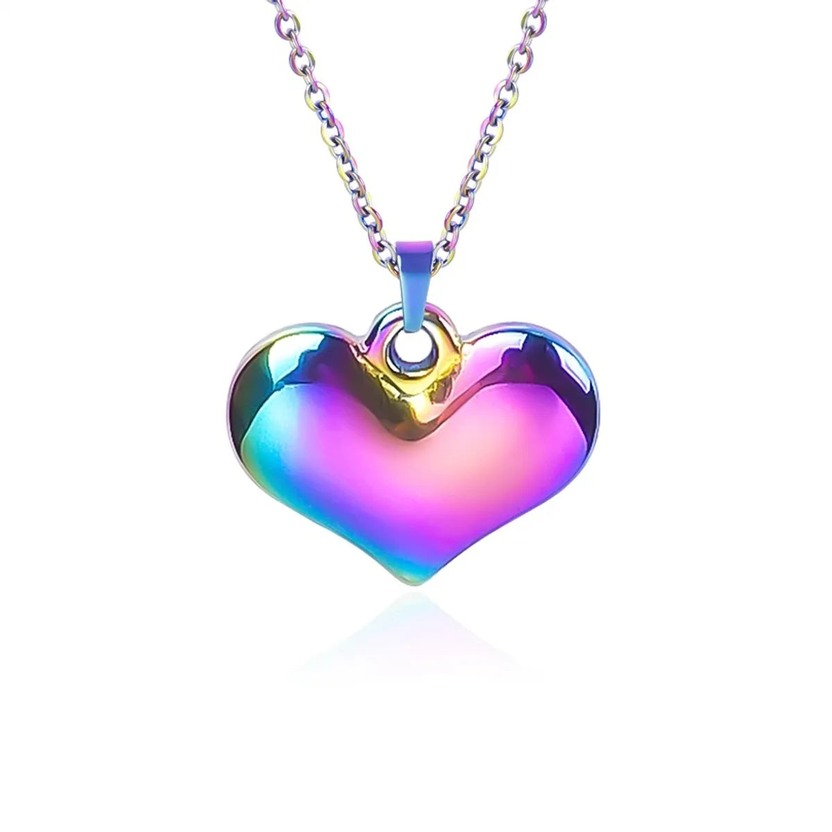 Wholesale Jewelry Simple Style Classic Style Heart Shape 304 Stainless Steel Plating Pendant Necklace